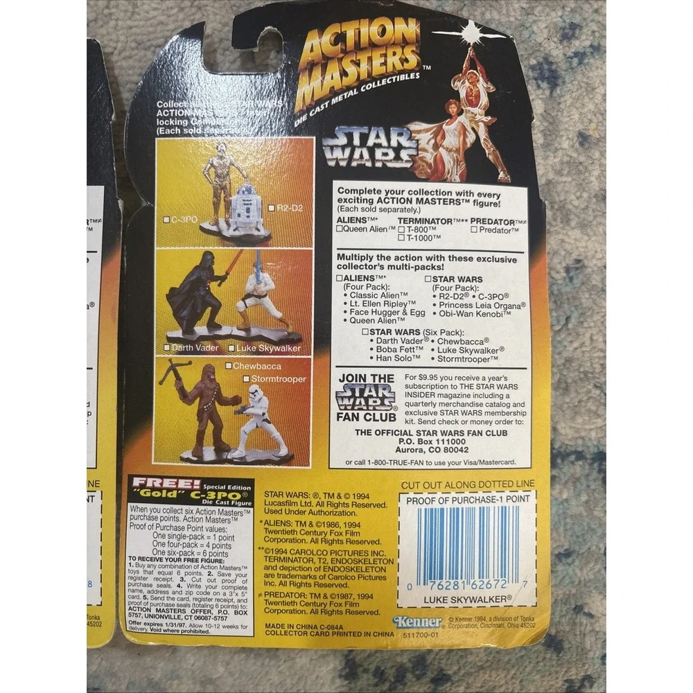 Lot 2 Star Wars Action Masters Die Cast Metal Stormtrooper & Luke Skywalker
